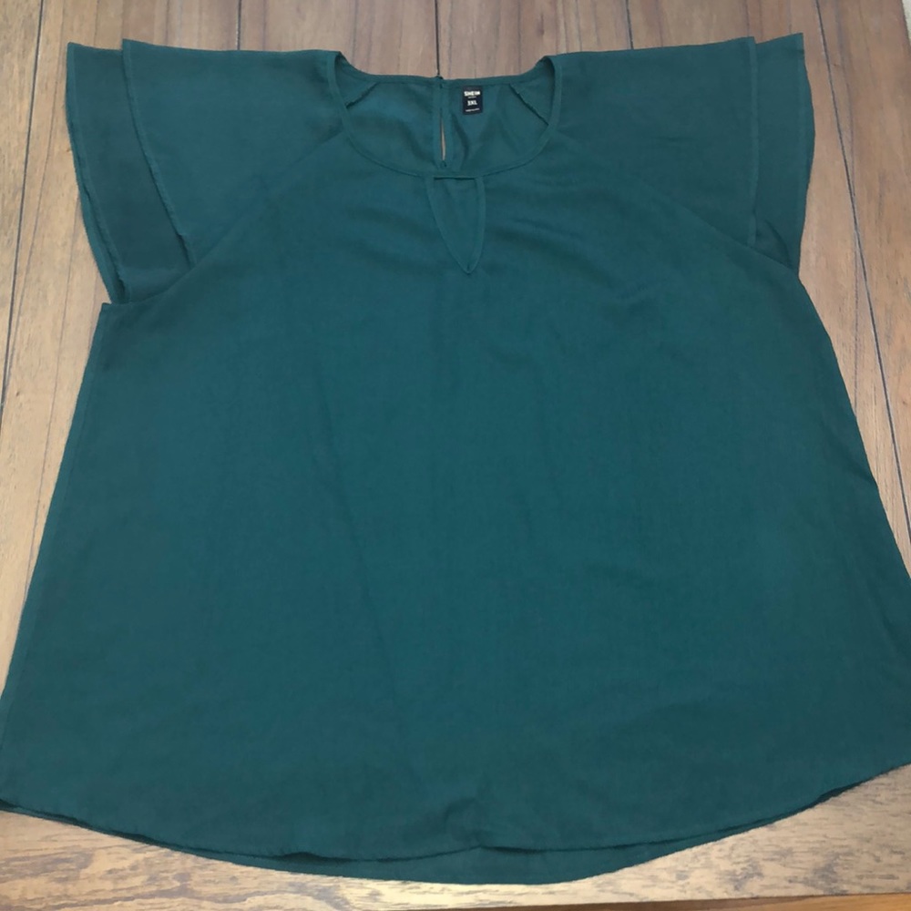 Shein emerald green blouse